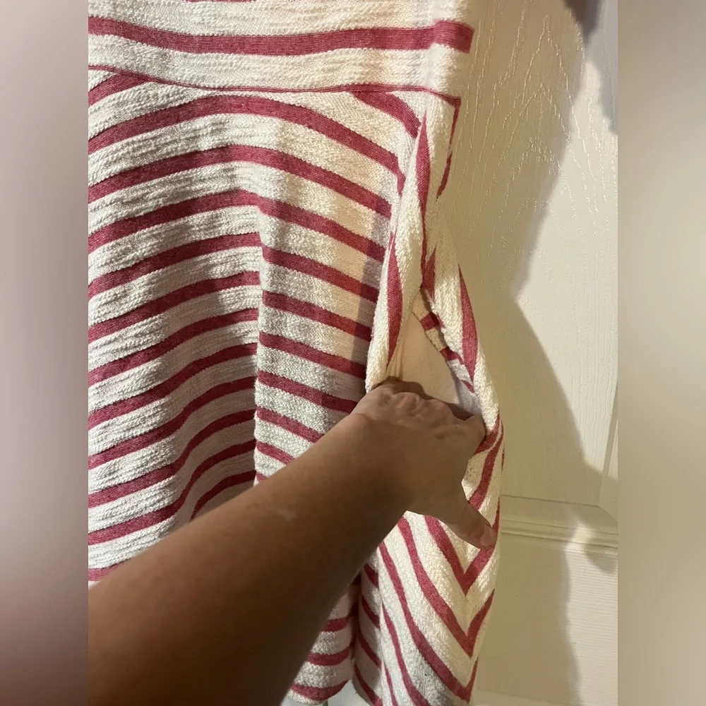 Free People Open Back Fit & Flare Dress With Pockets & Striped Boho Size Small - Picture 5 of 14